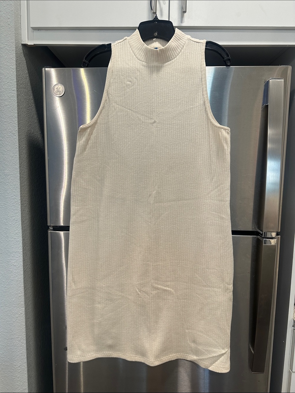 Old Navy Sleeveless Mock-Neck Midi Dress in Cream